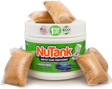 NuTank Septic Tank Treatment - 12 Dissolving Packets - 1 Year Supply of Septic Safe Enzyme Producing Packets - Helps Protect Against Costly Septic Backups - Made in USA