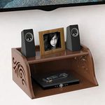 AMAZE SHOPPEE Wall Shelf for Set Top Box/WiFi Router/tv Entertainment Unit (Walnut)