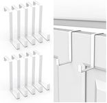 Booda Brand Over The Door Hooks 10 Pack, Z-Shaped Door Hanger Hook Fits The 1 3/8" and 1 3/4" Door Widths, Reversible Metal Door Hooks for Hanging Clothes, Coats, Towels, Shoe Organizers (White)