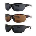 Hyyiyun 3 Pairs Bifocal Wrap Around Sunglasses for Men and Women, Sun Reader UV Protection with 3 Microfiber Pouch