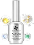 Luckyfairy 9 in One Nail Glue Gel for Acrylic Nail Tips, Super Strong Long-Lasting Gel x Nail Glue, Curing Needed U V Extension Glue for Clear Fake Nail Tips, Press ons, Base Gel, 15ml