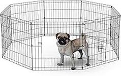 UNDERDOG 8 Panel Playpen Suitable for Dogs/Puppies/Cats & Rabbits foldable ideal for Indoor/Outdoor use puppy play pen (61cm, Silver)