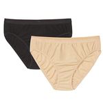 ExOfficio Women’s Give-N-Go Bikini Brief | Durable, Quick Drying, 2 Pack, Black/Nude, X-Small