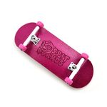 SPITBOARDS 34 mm Fingerboard Complete Wood Pro Set-Up (Pre-Assembled, 5-Layers), Pro Trucks, CNC Bearing Wheels, Foam Grip Tape, (Deck: Pink, Trucks: White, Wheels: Pink)