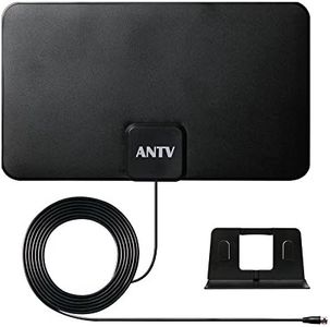 ANTV 25 Miles Indoor HDTV Antenna with 10ft High Performance Coaxial Cable, Ultra-Thin Antenna