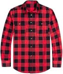 J.VER Men's Flannel Shirt Red Black