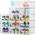 JONYJ 12 Pack Shoe Organizer, Clear