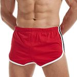 AIMPACT Mens Running Shorts 3 Inch Gym Athletic Workout Short Shorts with Liner, Red, Small