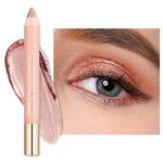 Oulac Nude Champagne Eyeshadow Stick - Shimmer Eye Shadow Pencil for Highlighter, Waterproof & Long Lasting, Blendable Glitter Eye Makeup, Vegan & Cruelty-Free 3.8g, (11) Golden Hour