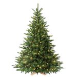 SHareconn 7ft Artificial Christmas Tree,1381 Dense Branches with Stable Cross Pine Wood stand, 400 Multi-Color RGB Lights for Christmas Holiday Atmosphere
