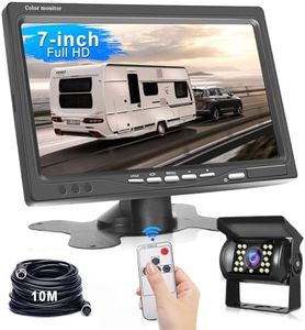 Podofo Caméra de recul avec de Moniteur HD 7'' 10M Câble IP69 Electronique Vision Nocturne de Voiture pour SUV Van RV Car Installation Facile Camera Filaire DC 12-24V