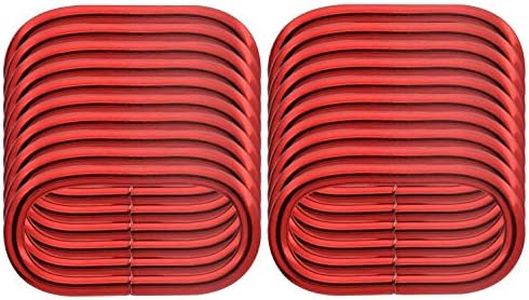 BIKICOCO 1-1/2'' Metal Oval Ring Buckle Loops Non Welded for Leather Purse Bags Handbag Straps, Red - Pack of 20