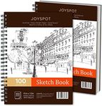 Joy SPOT! 9x12 Inch Sketchbook, Pack of 2, 200 Sheets (68 lb/100gsm), Art Sketch Book Pad for Drawing, Artist Sketchbook with Hard Cover, Spiral Binding Sketching Paper Pad for Adults & Teens