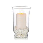 Glass Pillar Candle Holders Hurricane Candle Holder for Ø 80 x 150mm Candles, Christmas Halloween Centerpieces Storm Vase Meditation Wedding Table Centrepiece Dining Room Decor Garden Outdoor