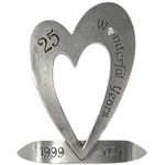 English Pewter Company 25th Silver Wedding Anniversary Heart Keepsake Gift With Swarovski Crystal Personalised With Your Years [ANN102]