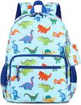 mygreen Kid Child Girl Cute Patterns Printed Backpack School Bag11.5"x15.7"x5.1", Dinosaurs Light Blue, 14 inch Laptop, Traditional Backpacks