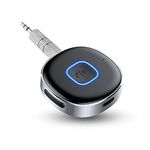 Bluetooth Car Adapter Aux Portable Bluetooth 5.0 Receiver for HiFi Car Stereo/Home Stereo/Wired Speaker/Headphones, Hands-free Calls, Dual Connection, 16H Standby Time