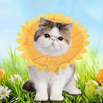 Pet Recovery E-Collar Adjustable Cotton Sunflower Elizabeth Collar Neck Cone Recovery Cone Collar Pet Protective Collar for Dog and Cat(15-20cm)