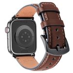 Wristitani Leather Strap Compatible with Apple Watch Strap 49mm 46mm 45mm 44mm 42mm 41mm 40mm, Men Women Genuine Leather Replacement Watch Strap Compatible with iWatch Ultra Series10 9 8 7 6 SE 5 4