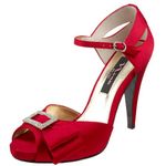 Nina Women's Erlia Peep-Toe Platform Sandal Red Size: 6.5 UK