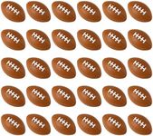 30pcs Mini Football Sports Stress Ball, 2.17x1.38inch Mini Foam Sports Ball Mini Rugby Stress Balls for Children Adults School Carnival Reward (Brown and White)