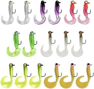 OROOTL Crappie Jigs Fishing Lures Kit Soft Grub Lures with Jig Heads Hooks Set Tube Bait Jigs Soft Fishing Lures Worm Baits Assortment for Crappie Bass Trout Panfish Saltwater Freshwater Fishing