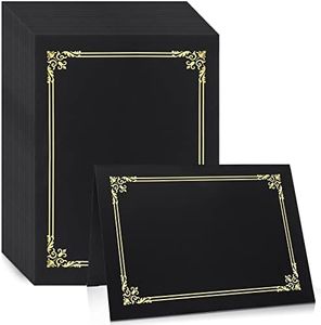 Sherr 60 Pcs Certificate Holder 11.6 x 8.3 Inch Certificates Diploma Covers Document Diploma Holder Certificate Paper Folders with Gold Foil Border for Office Letter Size Paper Graduation (Black)