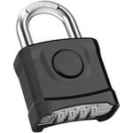 Diyife Heavy Duty Combination Padlocks, [Weatherproof Outdoor] Large 4 Digit Code Lock, 54mm with 8mm Thick 304 Stainless Steel Shackle Locker Padlock for School Gym Locker, Gate, Shed (Black)