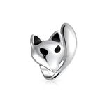 Foxy Lady Animal Fox Bead Charm For Women Girlfriend Oxidized .925 Sterling Silver Fits European Bracelet