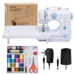 Sewing Machine for Beginners with Expansion Table Mini Small Portable SewingMachines for Adult and Kids Ages 8-12 Easy Sewing with Foot Pedel 12 Builit-inStitches