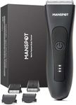 Manscape Pubic & Body Hair Trimmer for Men, Electric Ball Trimmer Body shavers for Men, Hypoallergenic Ceramic Blade, Waterproof Wet/Dry Groin & Pubic Shaver Groomer, 20 Times Usage (Black)