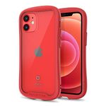 iFace Reflection Series Clear Case for iPhone 12 Mini (5.4") – Cute Dual Layer [TPU + 9H Tempered Glass] Hybrid Shockproof Protective Cover [Drop Tested] [Wireless Charging Compatible] - Red