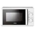 Tower T24034WHT 20 Liter 700W Manual Microwave Oven with 5 Power Levels and a 35 Minute Timer, White