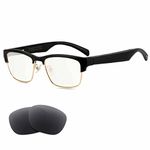 DOVIICO Smart Glasses Bluetooth Glasses Speaker Audio Glasses Ultra-Light Frame, Built-in Mic Blue Light Filter&Polarized Sunglasses Lenses, Al Voice Control, Open Ear Hands-Free Calling and Music.