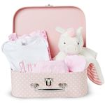 Baby Box Shop - Personalised Baby Gifts Set for Baby Girl, Perfect for Baby Shower Gifts & Christenings - Create Special Personalised Baby Essentials for Newborn Girl with Baby Comforter in Cute Case