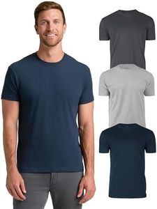 True Classic Mens T-Shirts – Short Sleeve Crew Neck T Shirts for Man, Cotton Blend Plain Novelty Men's T-Shirts, Pack of 3, Variety, L
