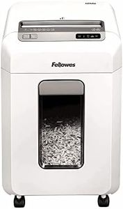 Fellowes 12 Sheet Paper Shredder for Office - Mini Cut Shredder with Auto Reverse & SafeSense Technology - Powershred 12Ms Office Shredder with 23L Pull-Out Bin - DIN Level P4 - Amazon Exclusive