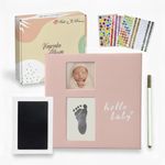 Mold Your Memories Photo Album with Handprint & Footprint Ink Pad. baby record book, Adhesive photo album,Memory Book & Milestone Keepsake Book – Perfect Baby Shower Gift, New Born & New Parents.