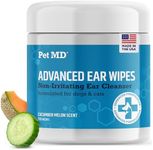 Pet MD Cat and Dog Ear Cleaner Wipes - Advanced Otic Veterinary Ear Cleaner Formula - Dog Ear Infection Treatment - 100 Count