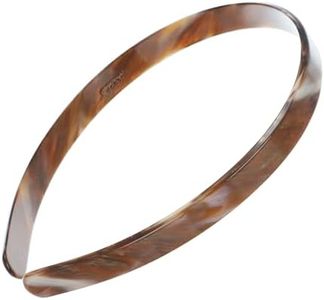 Brown Headband for Women, France Luxe 1/2" Ultracomfort, Flexible Fit Plastic Headband with Gentle Teeth, Comfortable, All-Day Hold, Caramel Horn