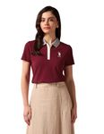 U.S. POLO ASSN. Women's Regular Fit T-Shirt (UWAW24PTS121_Maroon