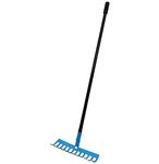 DVI Heavy Duty Steel Garden Rake with Long Handle | Rake for Gardening |for Quick Clean Lawn, Garden Leaf and Garbage | | Handle with High Carbon Steel, Trowel, Garden Fork (Multicolor).