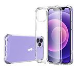 WALCHO Case for iPhone 12 and iPhone 12 Pro, With Air Bumper Conners [Shock-Absorbing] Cover for iPhone 12/12 Pro - Crystal Clear, 6.1-inch