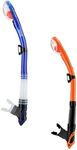 Aegend Dry Snorkel, Dive Mask Easy-Breath Free Diving Snorkel for Snorkeling Scuba Diving Freediving Swimming, with Top Dry Valve and Food-Grade Silicone Mouthpiece(Orange & Blue)