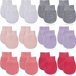 12 Pairs Newborn Baby Mittens Infant Toddler Gloves No Scratch Mittens Gloves for 0-6 Months Baby Boys Girls, Light Gray, White, Light Purple, Light Pink, Pink, Rose, approx. 3.5 x 2.7 inches/ 10 x 7