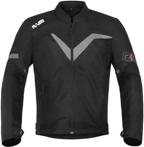 RKV86 Motorcycle Jacket for Men with CE Armored Mesh Riding Jacket Breathable Motorbike Jacket Hi-viz Adventure Motorcycle Jacket (Black 2XL)