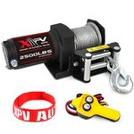 XPV AUTO 2500lbs Electric Winch 12V Waterproof Steel Cable with Mounting Plate ATV UTV Towing Winch