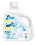 Sunlight Free and Clear Liquid Detergent (100 Loads, 4.0L), Gentle Laundry Detergent with Sensitive Formula and Stain Remover, Hypoallergenic, Yellow