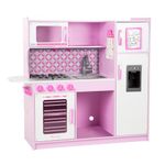Melissa & Doug Wooden Chef’s Pretend Play Toy Kitchen With “Ice” Cube Dispenser – Cupcake Pink/White