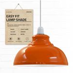 Metal Ceiling Lamp Shade - 29cm Orange Easy Fit Light Pendant - Modern Ceiling Lighting Shade for Bedroom, Hallway, Office, Café, Restaurant - Industrial Light Shade Ceiling Pendant